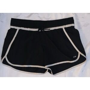 C9 CHAMPION‎ Women's Black w White Trim Athletic Shorts TIE WAIST ELASTIC S 2020